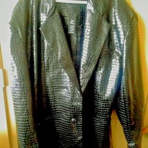AFRM black vegan embossed leather jacket, blazer style size 2X New with tags